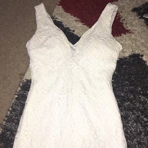 White lace mini dress